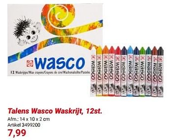 Promotions Talens wasco waskrijt - Talens - Valide de 01/03/2024 à 31/05/2024 chez Lobbes