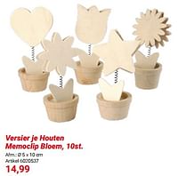Versier je houten memoclip bloem-Huismerk - Lobbes