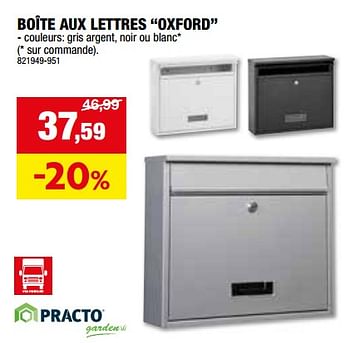 Promotions Boîte aux lettres oxford - Practo - Valide de 24/04/2024 à 05/05/2024 chez Hubo