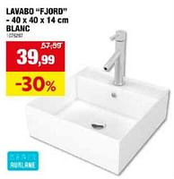 Promotions Lavabo fjord blanc - Aurlane - Valide de 24/04/2024 à 05/05/2024 chez Hubo