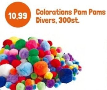 Promoties Colorations pom poms divers - Huismerk - Lobbes - Geldig van 28/04/2024 tot 28/05/2024 bij Lobbes