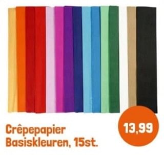 Promoties Crêpepapier basiskleuren - Huismerk - Lobbes - Geldig van 28/04/2024 tot 28/05/2024 bij Lobbes