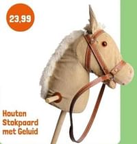 Houten stokpaard met geluid-Huismerk - Lobbes