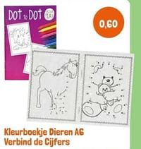 Kleurboekje dieren a6 verbind de cijfers-Huismerk - Lobbes