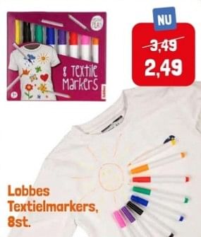 Promotions Lobbes textielmarkers - Produit Maison - Lobbes - Valide de 28/04/2024 à 28/05/2024 chez Lobbes