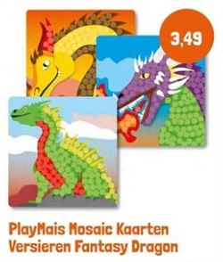 Playmais mosaic kaarten versieren fantasy dragon