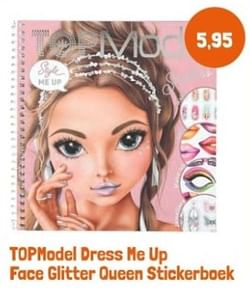 Topmodel dress me up face glitter queen stickerboek
