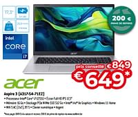 Promotions Acer aspire 3 a317-54-71ez - Acer - Valide de 26/04/2024 à 31/05/2024 chez Exellent