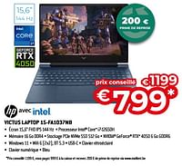 Promotions Hp victus laptop 15-fa1037nb - HP - Valide de 26/04/2024 à 31/05/2024 chez Exellent