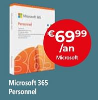 Promotions Microsoft 365 personnel - Microsoft - Valide de 26/04/2024 à 31/05/2024 chez Exellent
