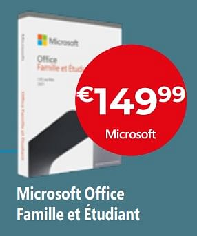 Promoties Microsoft office famille et étudiant - Microsoft - Geldig van 26/04/2024 tot 31/05/2024 bij Exellent