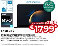 Promotions Samsung galaxy book3 pro np960xfg-kc2be - Samsung - Valide de 26/04/2024 à 31/05/2024 chez Exellent