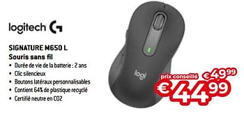 Promoties Signature m650 l souris sans fil - Logitech - Geldig van 26/04/2024 tot 31/05/2024 bij Exellent