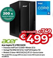 Promotions Acer aspire tc-1780 i5430 - Acer - Valide de 26/04/2024 à 31/05/2024 chez Exellent