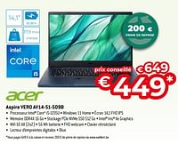 Promotions Acer aspire vero av14-51-509b - Acer - Valide de 26/04/2024 à 31/05/2024 chez Exellent