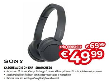Promoties Casque audio on ear - sowhch520 - Sony - Geldig van 26/04/2024 tot 31/05/2024 bij Exellent