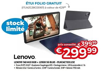 Promoties Lenovo tab m10 6gb + 128gb 5g blue - itlnzact0011se - Lenovo - Geldig van 26/04/2024 tot 31/05/2024 bij Exellent