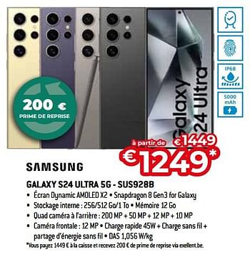 Promoties Samsung galaxy s24 ultra 5g - sus928b - Samsung - Geldig van 26/04/2024 tot 31/05/2024 bij Exellent