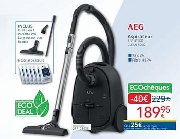 Promotions Aeg aspirateur ab61c3gg clean 6000 - AEG - Valide de 01/05/2024 à 31/05/2024 chez Eldi