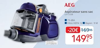 Promoties Aeg aspirateur sans sac lx7-2-db - AEG - Geldig van 01/05/2024 tot 31/05/2024 bij Eldi