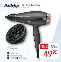 Promotions Babyliss sèche-cheveux cv180co - Babyliss - Valide de 01/05/2024 à 31/05/2024 chez Eldi
