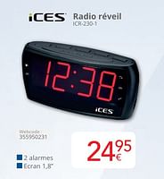 Promotions Ices radio réveil icr-230-1 - Ices - Valide de 01/05/2024 à 31/05/2024 chez Eldi