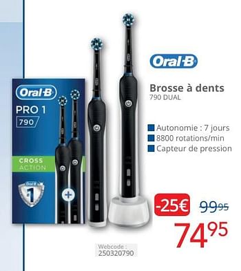 Promotions Oral-b brosse à dents 790 dual - Oral-B - Valide de 01/05/2024 à 31/05/2024 chez Eldi