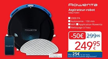 Promoties Rowenta aspirateur-robot rr8275wh - Rowenta - Geldig van 01/05/2024 tot 31/05/2024 bij Eldi