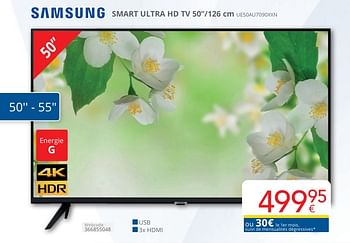 Promoties Samsung smart ultra hd tv 50``-126 cm ue50au7090xxn - Samsung - Geldig van 01/05/2024 tot 31/05/2024 bij Eldi
