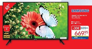 Promoties Samsung smart ultra hd-tv 65``-165 cm ue65au7090uxxn - Samsung - Geldig van 01/05/2024 tot 31/05/2024 bij Eldi