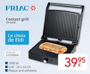 Promoties Friac contact grill gr-0600 - Friac - Geldig van 01/05/2024 tot 31/05/2024 bij Eldi
