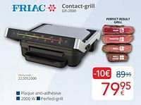 Promotions Friac contact-grill gr-2000 - Friac - Valide de 01/05/2024 à 31/05/2024 chez Eldi