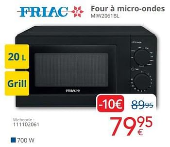 Promoties Friac four à micro-ondes miw2061bl - Friac - Geldig van 01/05/2024 tot 31/05/2024 bij Eldi