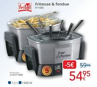 Promotions Fritel friteuse + fondue ff1400 - Fritel - Valide de 01/05/2024 à 31/05/2024 chez Eldi