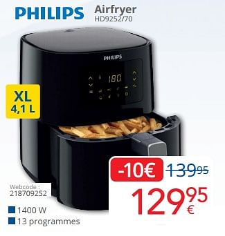 Promotions Philips airfryer hd9252-70 - Philips - Valide de 01/05/2024 à 31/05/2024 chez Eldi