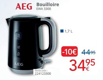 Promotions Aeg bouilloire ewa 3300 - AEG - Valide de 01/05/2024 à 31/05/2024 chez Eldi