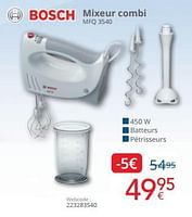 Promotions Bosch mixeur combi mfq 3540 - Bosch - Valide de 01/05/2024 à 31/05/2024 chez Eldi