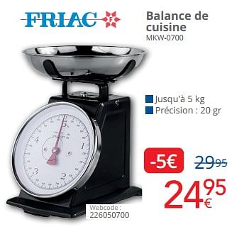 Promoties Friac balance de cuisine mkw-0700 - Friac - Geldig van 01/05/2024 tot 31/05/2024 bij Eldi