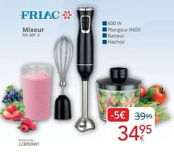 Promoties Friac mixeur mx 601 x - Friac - Geldig van 01/05/2024 tot 31/05/2024 bij Eldi