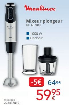 Promotions Moulinex mixeur plongeur dd 657810 - Moulinex - Valide de 01/05/2024 à 31/05/2024 chez Eldi
