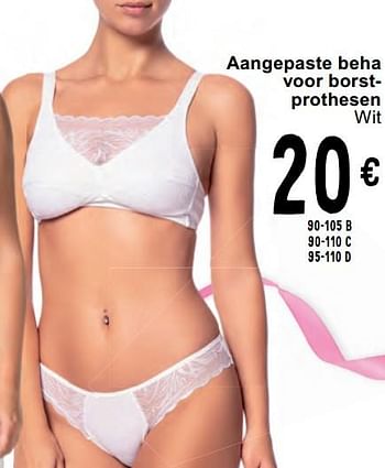Promotions Aangepaste beha voor borstprothesen wit - Vivre comme Avant - Valide de 07/05/2024 à 18/05/2024 chez Cora