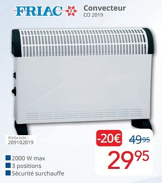 Promoties Friac convecteur co 2019 - Friac - Geldig van 01/05/2024 tot 31/05/2024 bij Eldi