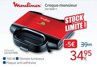 Promotions Moulinex croque-monsieur sm180811 - Moulinex - Valide de 01/05/2024 à 31/05/2024 chez Eldi