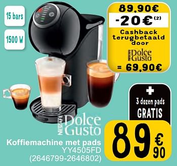 Promotions Dolce gusto koffiemachine met pads yy4505fd - Dolce Gusto - Valide de 07/05/2024 à 18/05/2024 chez Cora