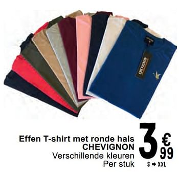 Promoties Effen t shirt met ronde hals chevignon - Chevignon - Geldig van 07/05/2024 tot 18/05/2024 bij Cora