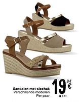 Promoties Sandalen met sleehak - Huismerk - Cora - Geldig van 07/05/2024 tot 18/05/2024 bij Cora