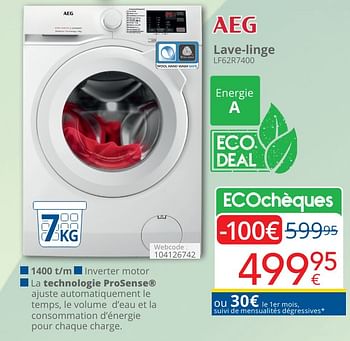 Promoties Aeg lave-linge lf62r7400 - AEG - Geldig van 01/05/2024 tot 31/05/2024 bij Eldi