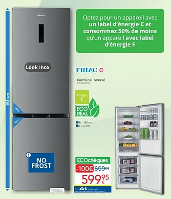 Promoties Friac combiné inversé ud3602ixnf - Friac - Geldig van 01/05/2024 tot 31/05/2024 bij Eldi