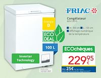 Promotions Friac congélateur bdv1301d - Friac - Valide de 01/05/2024 à 31/05/2024 chez Eldi