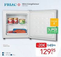 Promotions Friac mini-congélateur vdv1055 - Friac - Valide de 01/05/2024 à 31/05/2024 chez Eldi